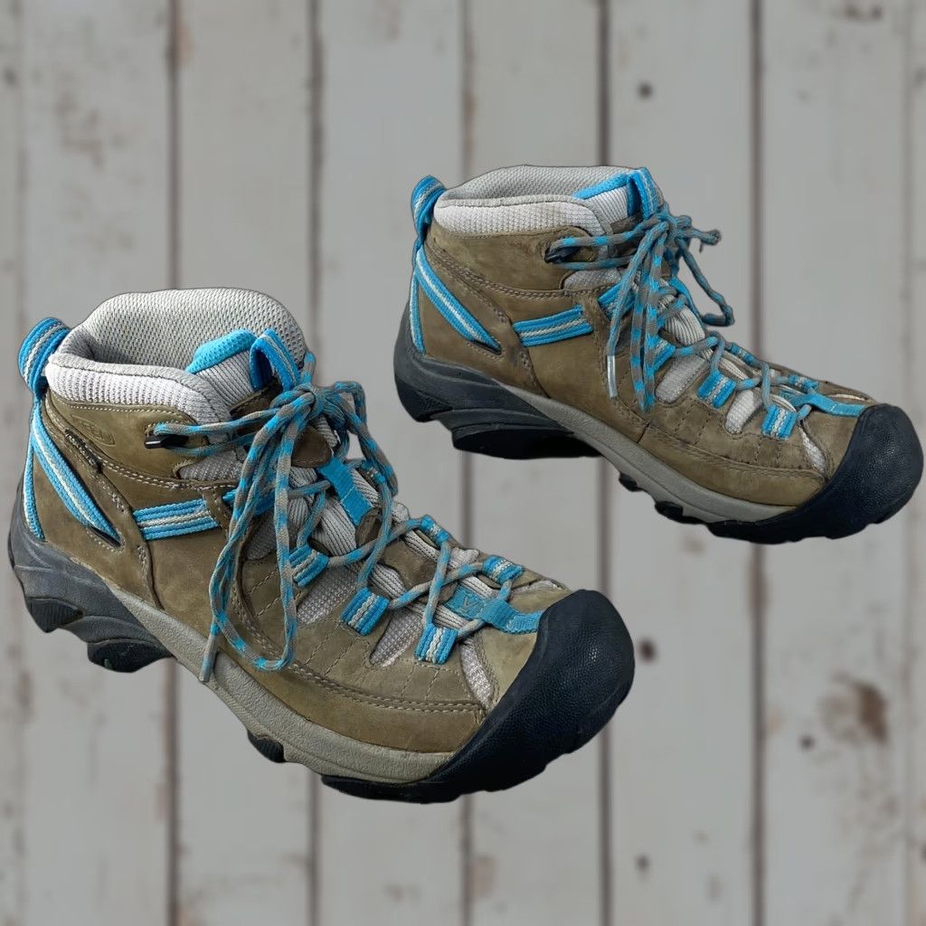 KEEN Keen Targhee II Womens 8.5 Blue Brown Leather Mid Hiking Boots Waterproof EU 39 - Keen Dry Size US 6 / IT 36 - 1 Thumbnail