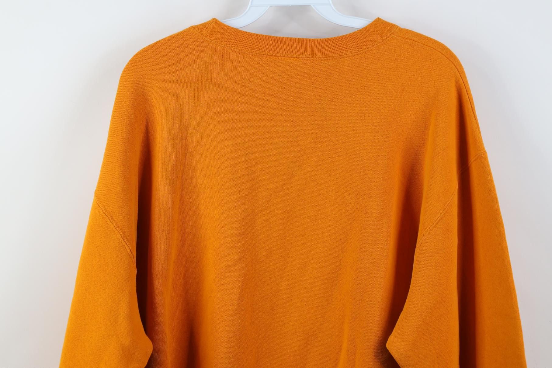Adidas Vintage 90s Adidas Spell Out Center Logo Sweatshirt Orange Size US XL / EU 56 / 4 - 12 Thumbnail
