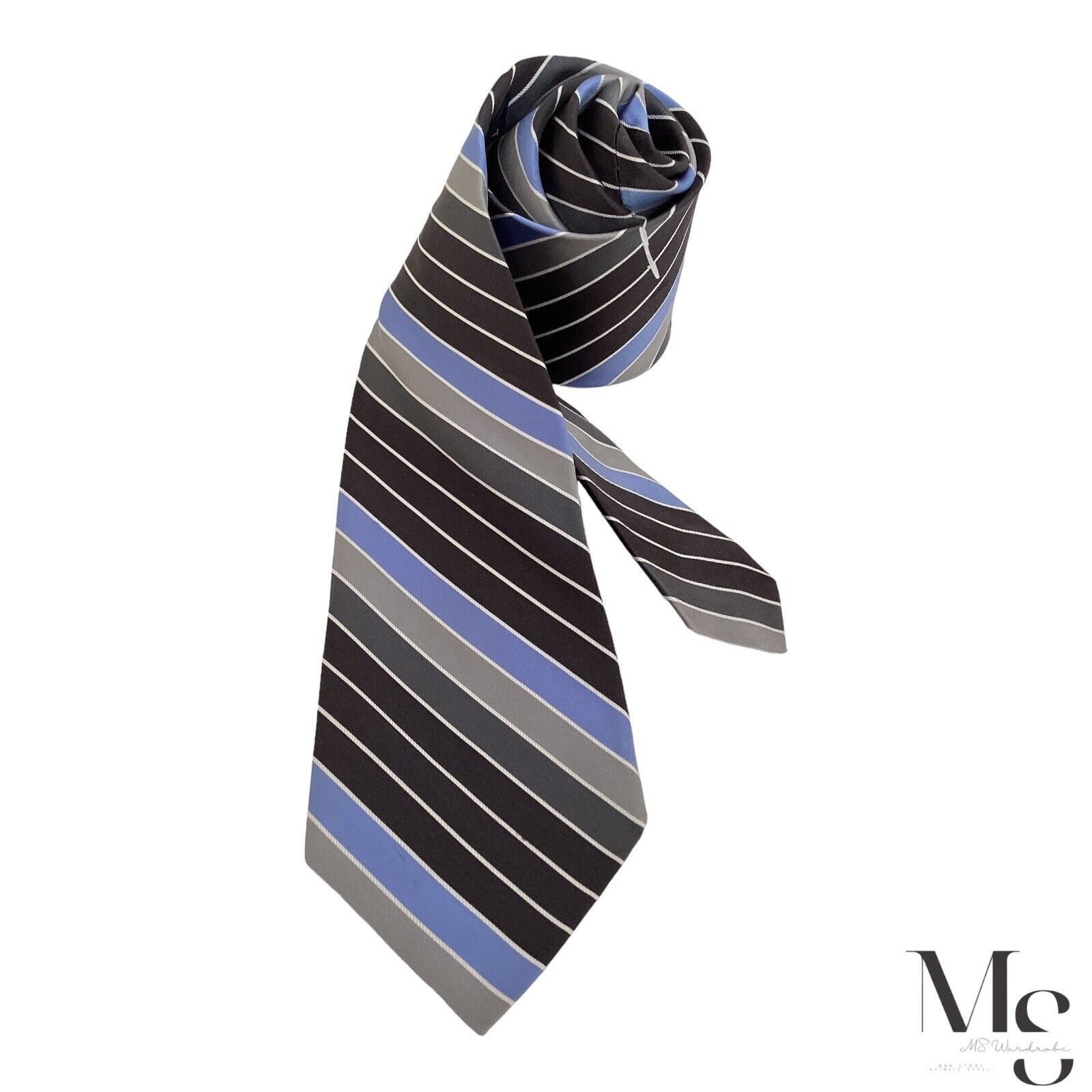 Ted Baker TED BAKER Brown Striped Silk Tie Made In USA W: 3.4" EX COND Size ONE SIZE - 1 Thumbnail