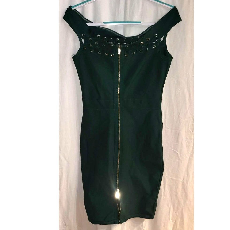 Other Fashion Nova Green OffShoulder Bandage Bodycon Dress Size XL Size XL / US 12-14 / IT 48-50 - 4 Thumbnail