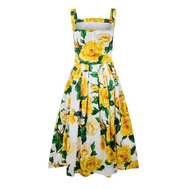 Dolce & Gabbana o1g2r1mq1024 Floral Print Midi Dresses in Multicolor Size M / US 6-8 / IT 42-44 - 2 Thumbnail