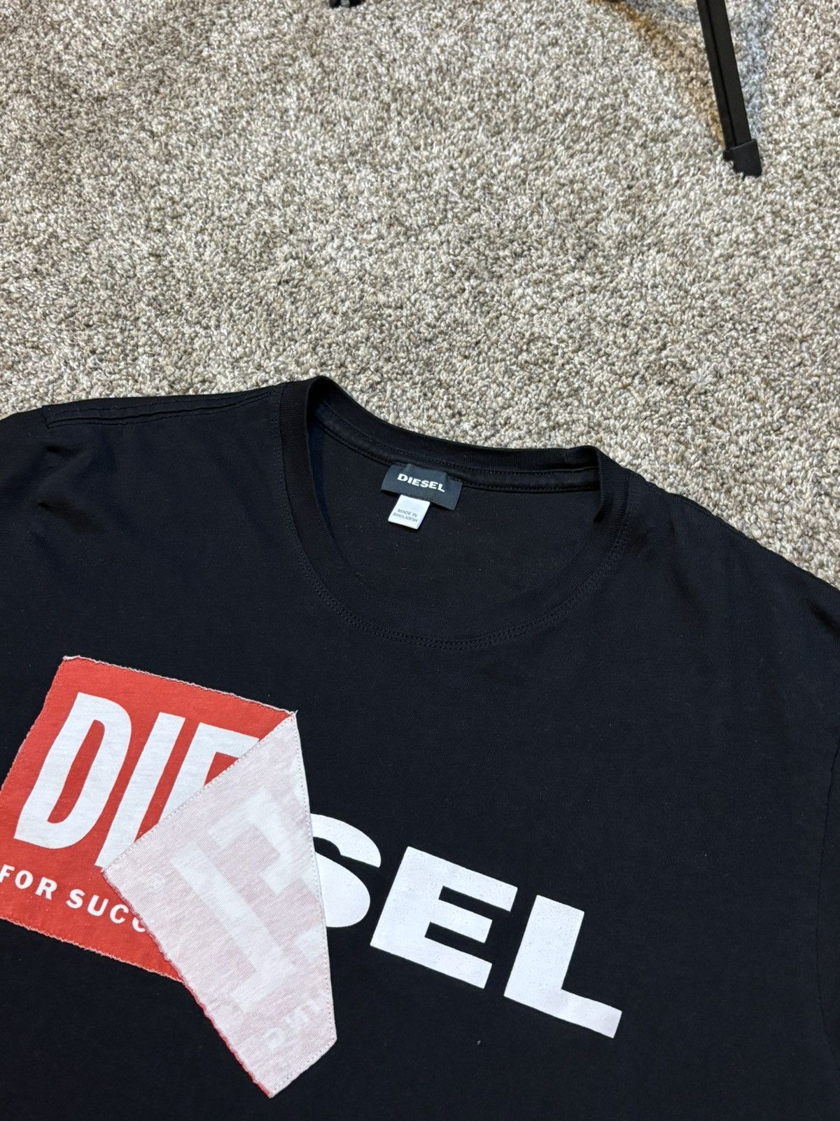 Diesel Diesel Mens Tee Shirt Short Sleeve Regular Fit Casual Black Size US L / EU 52-54 / 3 - 3 Thumbnail