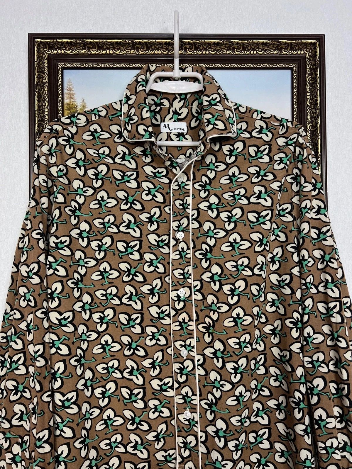 Doppiaa DoppiAA Band Collar Cotton Shirt Floral Pattern 41 L Size US L / EU 52-54 / 3 - 2 Thumbnail