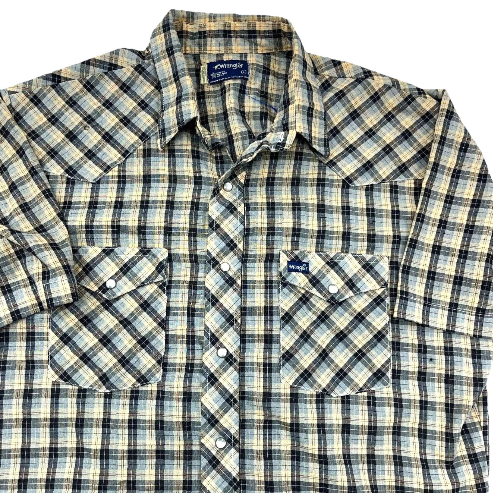 Wrangler VINTAGE Wrangler Shirt Men L Brown Plaid Button-Up Snap 90s Western USA Size US L / EU 52-54 / 3 - 2 Thumbnail