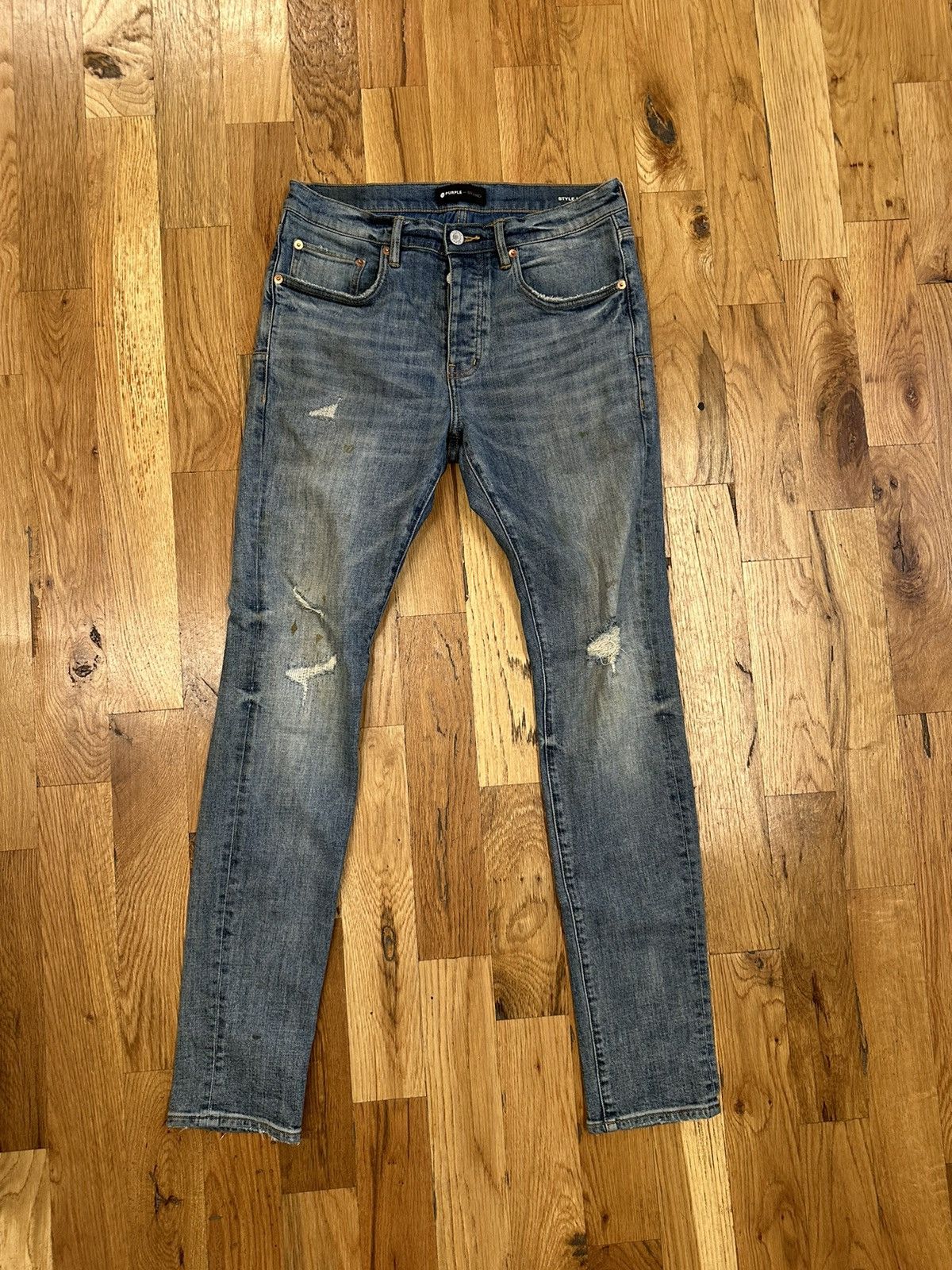 Purple Brand Purple Brand Stained Blue Denim Jeans Size 32 Size US 32 / EU 48 - 1 Thumbnail