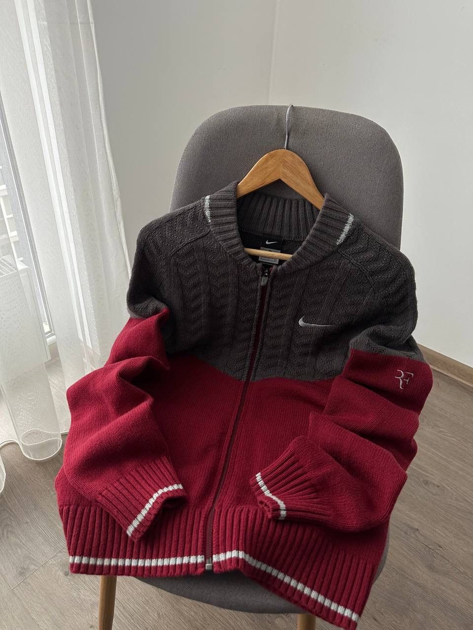 Nike × Vintage Vintage Nike Premier Roger Federer Team Red Sweater Size US S / EU 44-46 / 1 - 12 Thumbnail