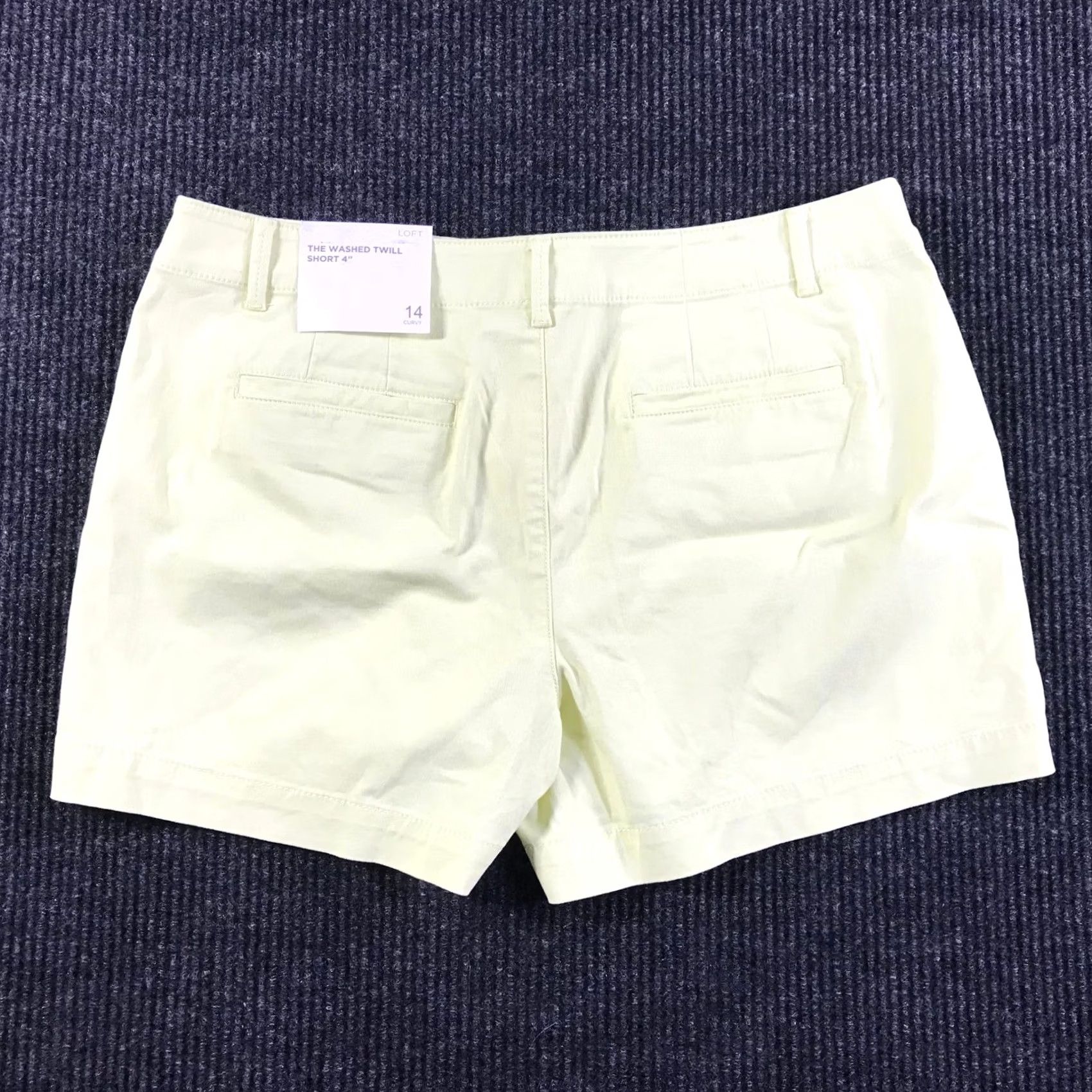 Loft VINTAGE Loft Washed Twill Short 4 Inch Curvy Fit Pale Yellow Womens Size 14 NWT Size 36" / US 14 / IT 50 - 4 Thumbnail