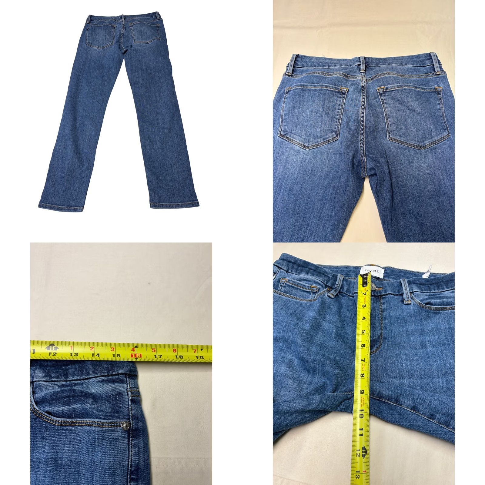 Frame FRAME Le Garcon Slim Boyfriend Jeans Blue LGJW865 W27 L28 Size 24" / US 00 / IT 34 - 8 Thumbnail