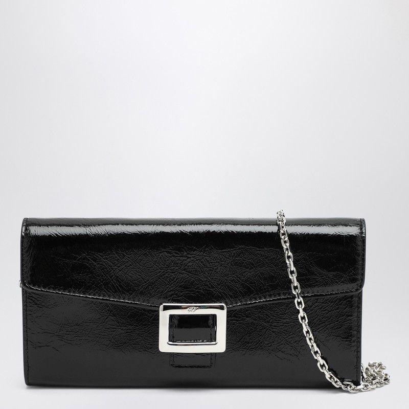 Roger Vivier Roger Vivier Belle Vivier Black Patent Leather Wallet With Chain Size ONE SIZE - 1 Thumbnail