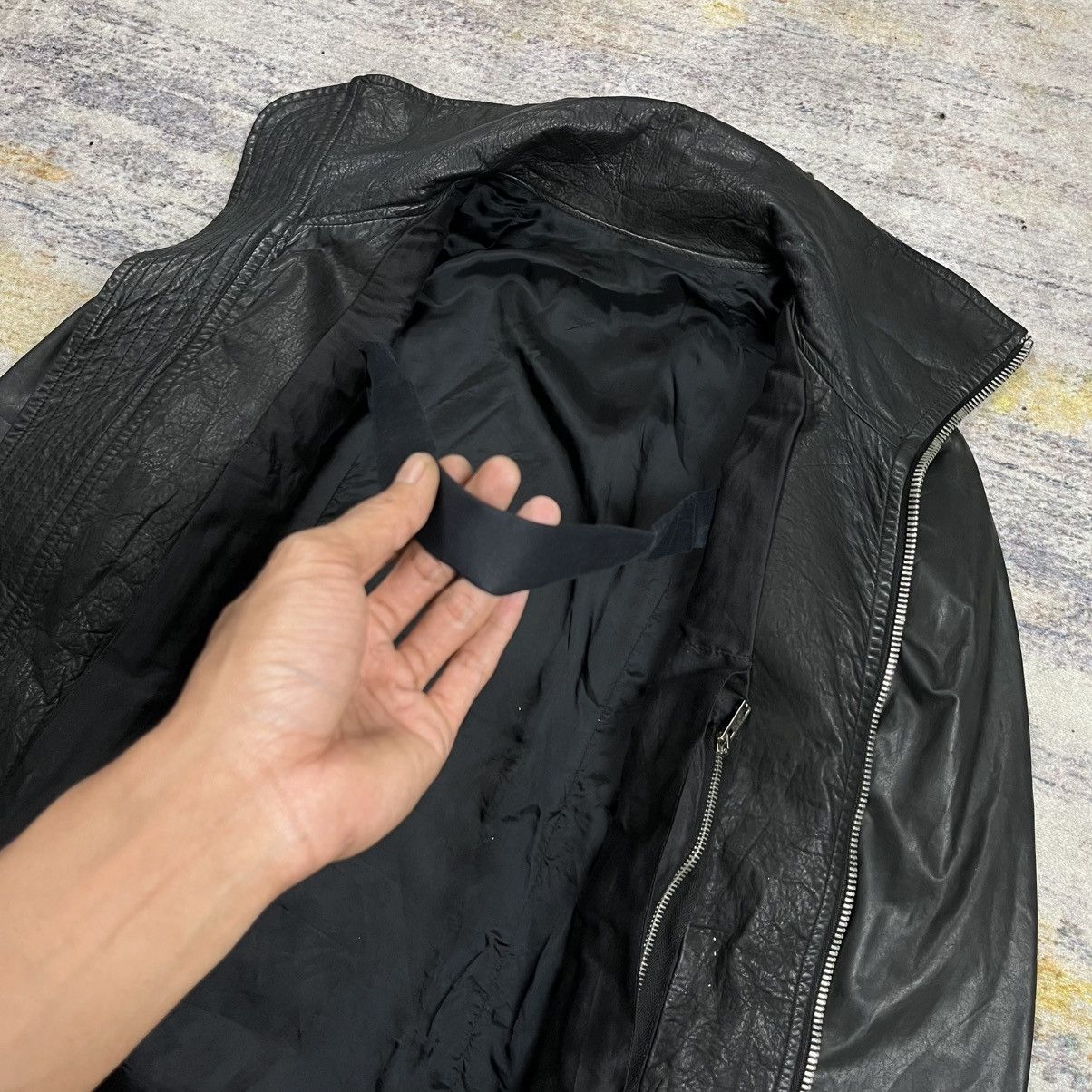 Rick Owens Rick owens high neck leather jacket Size US S / EU 44-46 / 1 - 8 Thumbnail