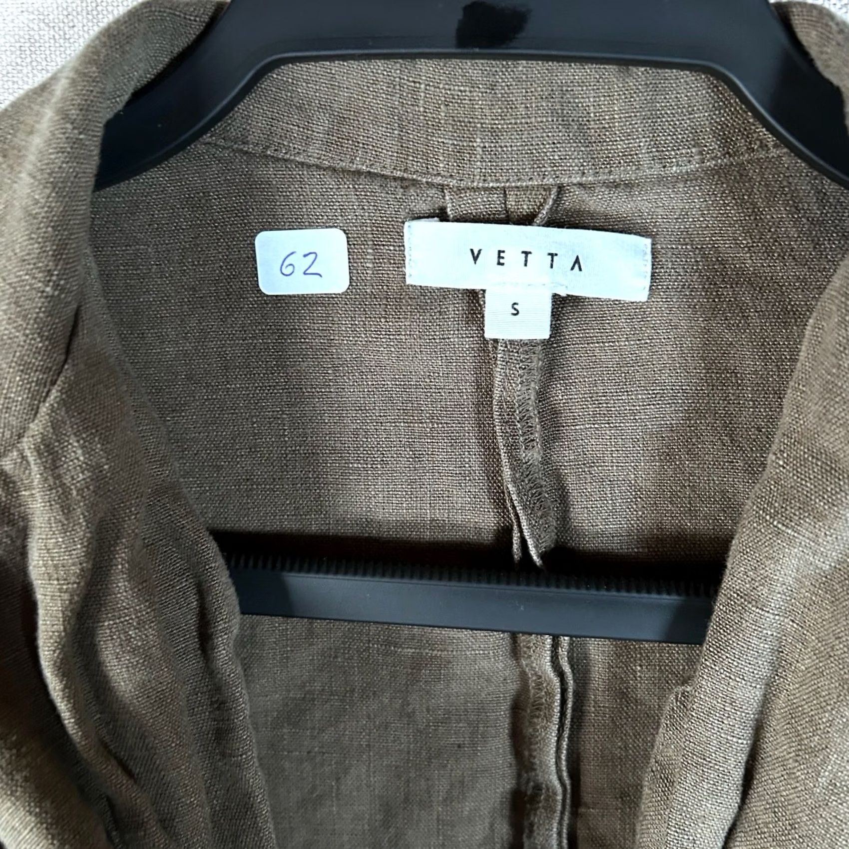 Vintage VETTA Blazer Jacket Brown Olive Single Button Relaxed Linen Women S Small Carded Capable? Size S / US 4 / IT 40 - 2 Thumbnail