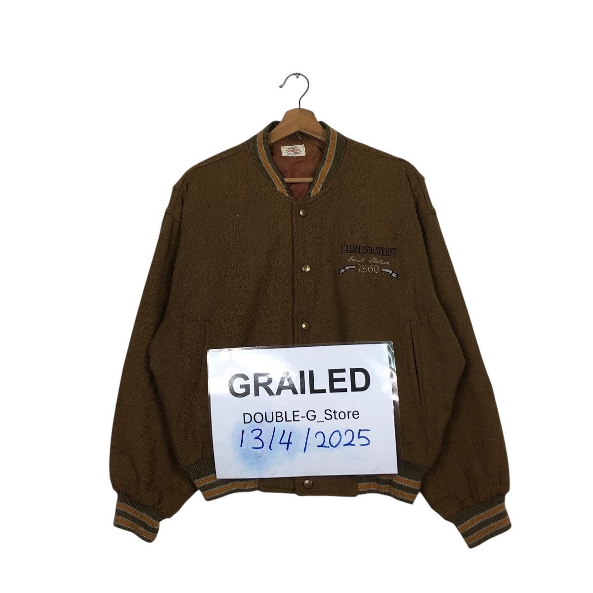 📌Rich Brown Bomber Jacket Expressly Big Logo Issey Miyake