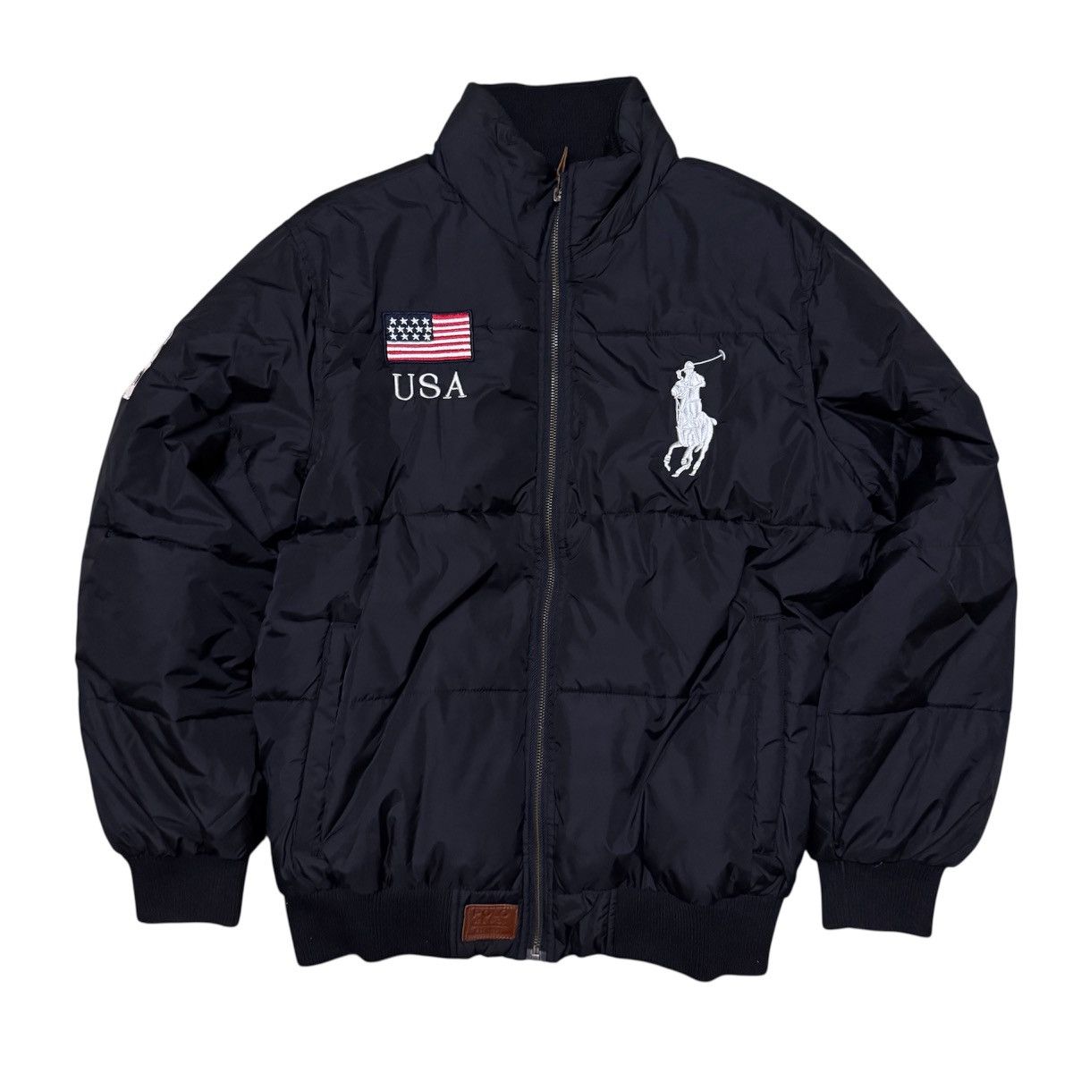 Polo Ralph Lauren Vintage Polo RL Big Number 3 United State Logo Puffer Jacket Size US M / EU 48-50 / 2 - 2 Thumbnail