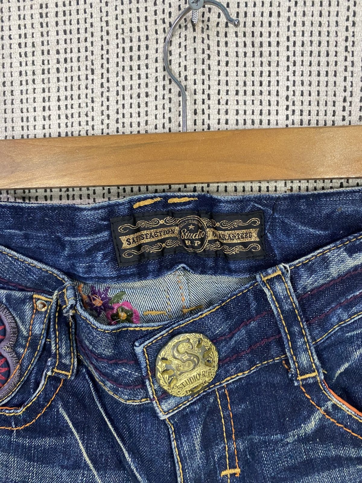 Seditionaries Japanase brand red peppers flared denim very rare Size US 26 / EU 42 - 8 Thumbnail
