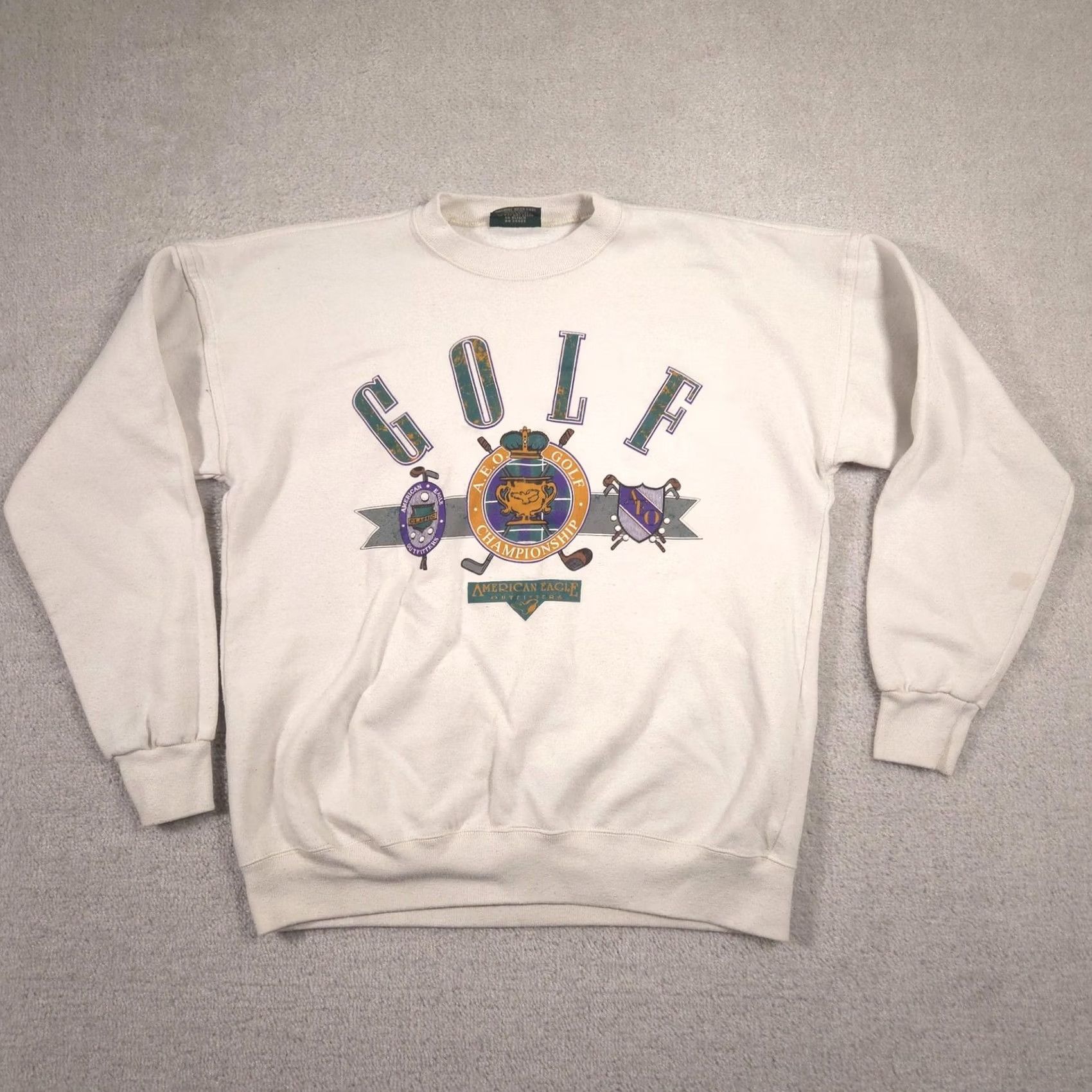 American Eagle Outfitters Vintage American Eagle Outfitters Sweatshirt Mens XL White Golf Graphic USA 90s Size US XL / EU 56 / 4 - 2 Thumbnail