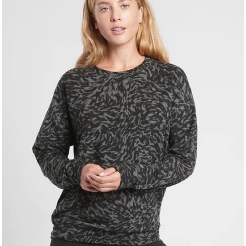Athleta Athleta Studio to Street Black Lynx Printed Sweatshirt, S Size S / US 4 / IT 40 - 1 Thumbnail