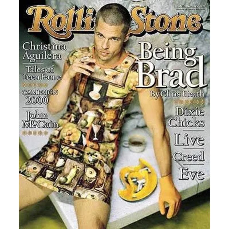 Fruit Of The Loom × Vintage Vintage 1999 Brad Pitt Rolling Stone Magazine Shirt Size XL Size US XL / EU 56 / 4 - 7 Thumbnail