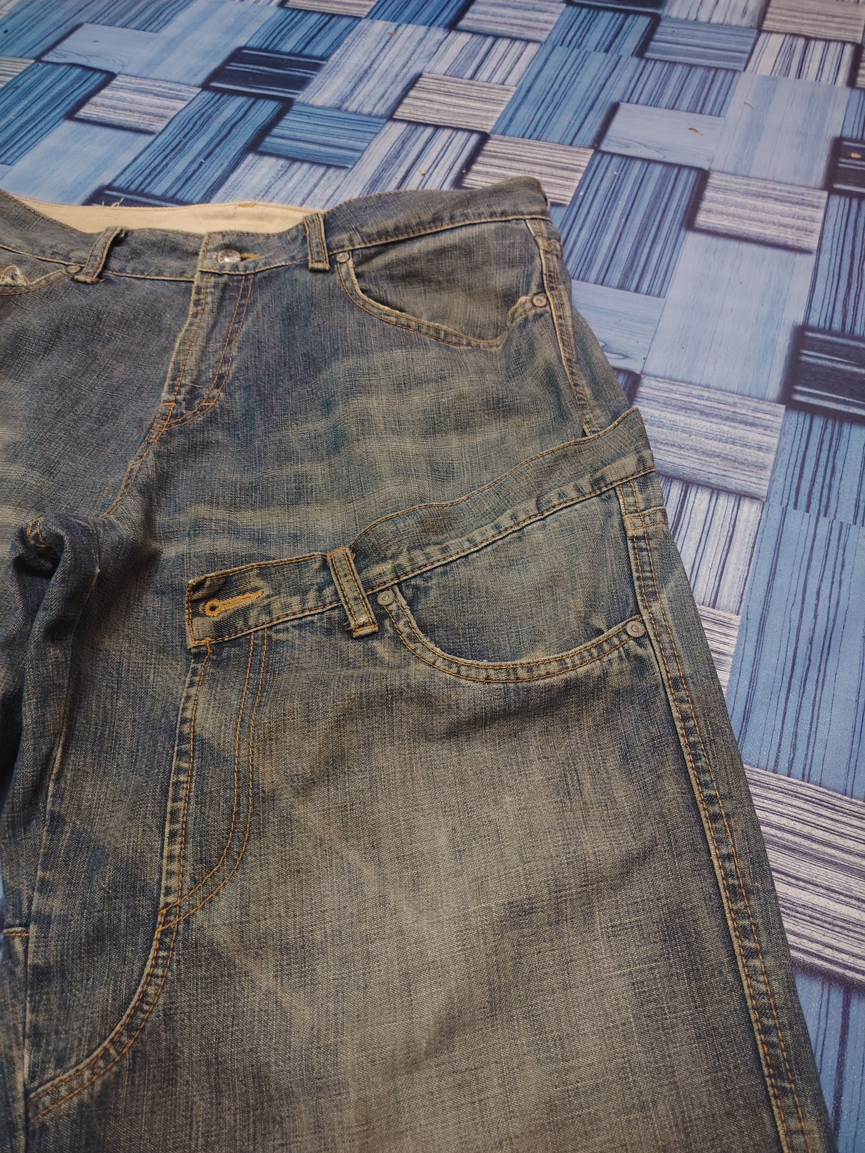 Who Decides War Rare Double Waist Japanese Incredible Distressed Baggy Style Size US 34 / EU 50 - 12 Thumbnail