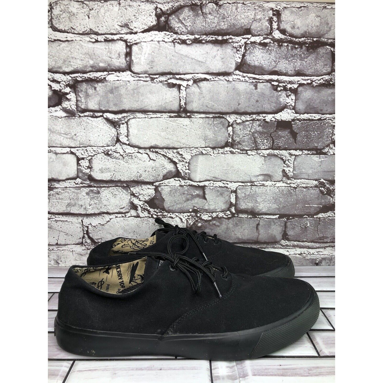 Sperry Sperry STS18438 Black Canvas Fabric Lace Up Casual Shoes Men Size US 10.5 / EU 43-44 - 12 Thumbnail
