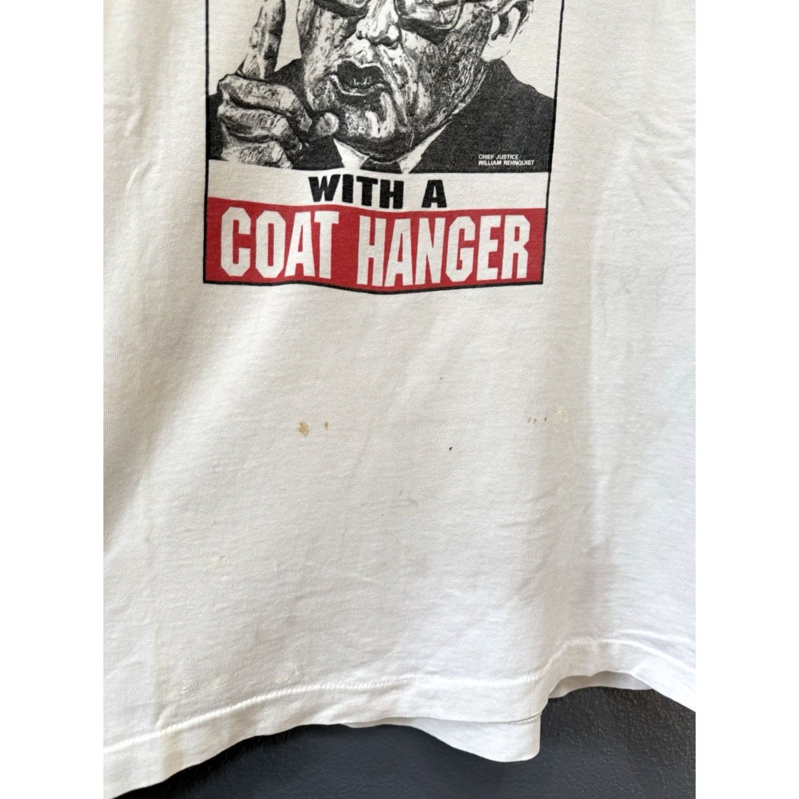 Fruit Of The Loom VINTAGE Chief Justice William Rehnquist Pro Choice White Tee Shirt XL Shirt Mens 1990s Cotton Fruit of the Loom White Mens XL Size US XL / EU 56 / 4 - 4 Thumbnail