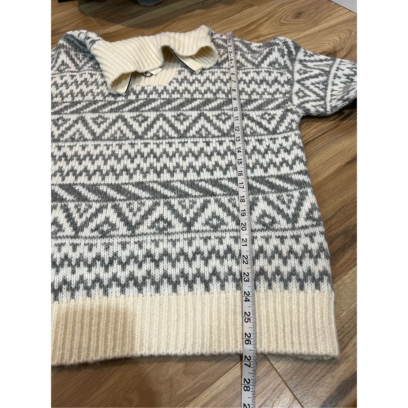 Other Aerie NWT Gray Cream Wool Blend 1/4 Zip Pullover Sweater Ove Size XS / US 0-2 / IT 36-38 - 8 Thumbnail