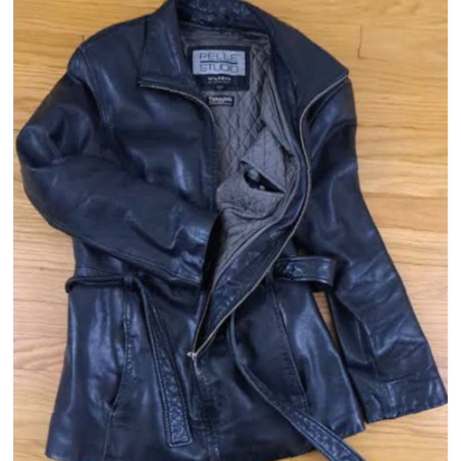 Vintage VINTAGE Pelle Studio Wilson Leather Jacket Belted Jacket Men LG Black Removable Thinsulate Liner Full Zip Front Pocket Size US L / EU 52-54 / 3 - 5 Thumbnail