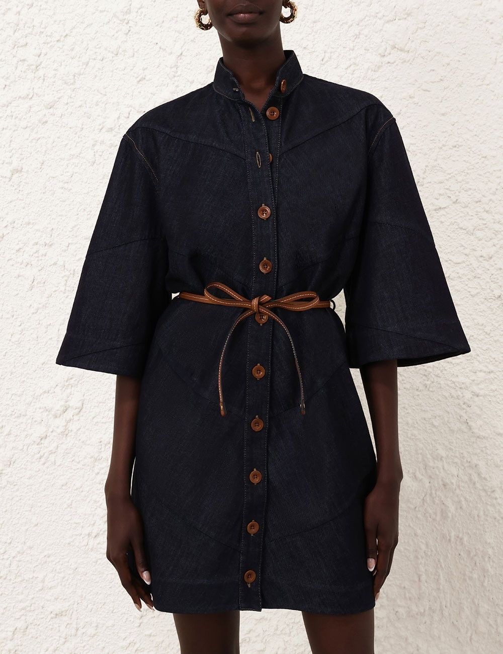 Zimmermann oc11z1025 Acacia Denim Mini Shirt Dress in Blue Size XS / US 0-2 / IT 36-38 - 2 Thumbnail