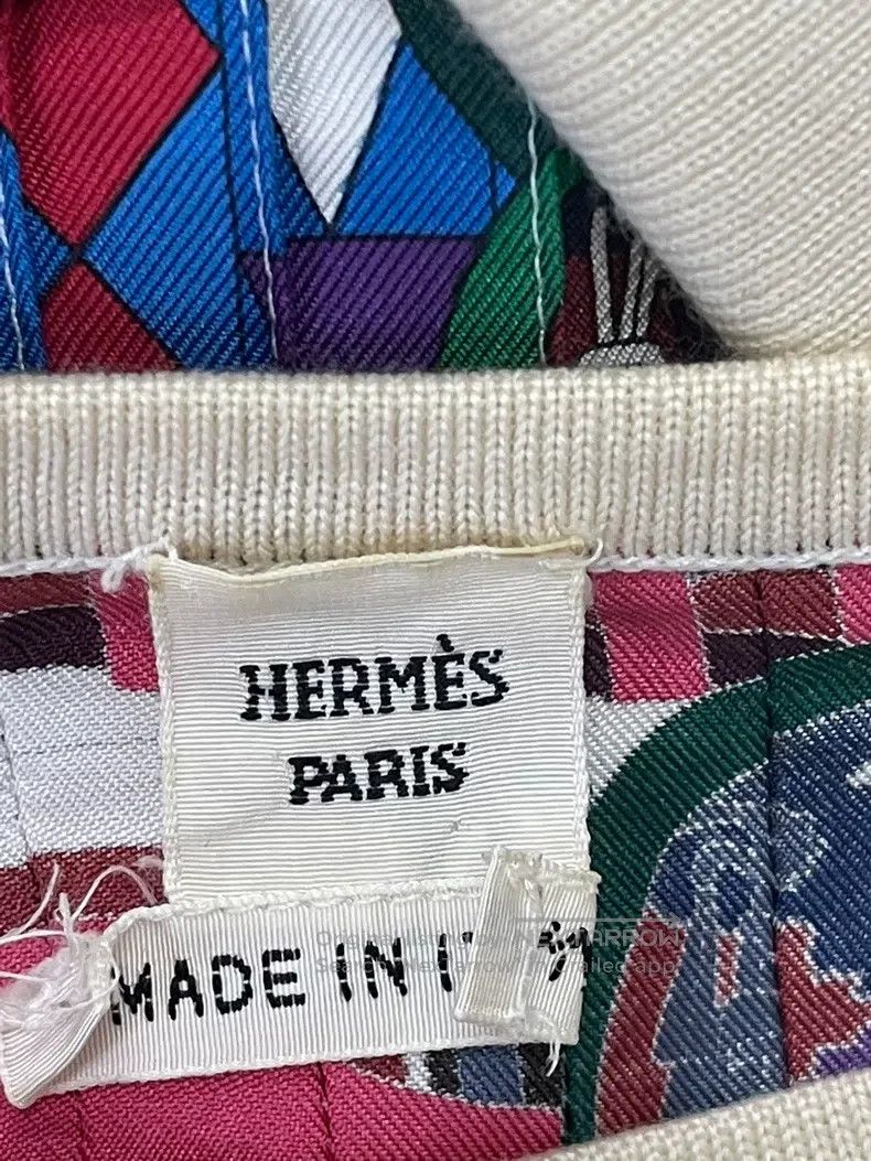 Hermes Hermes Colorful Printed Knit Short Sleeve Top with Patchwo Size XS / US 0-2 / IT 36-38 - 4 Thumbnail