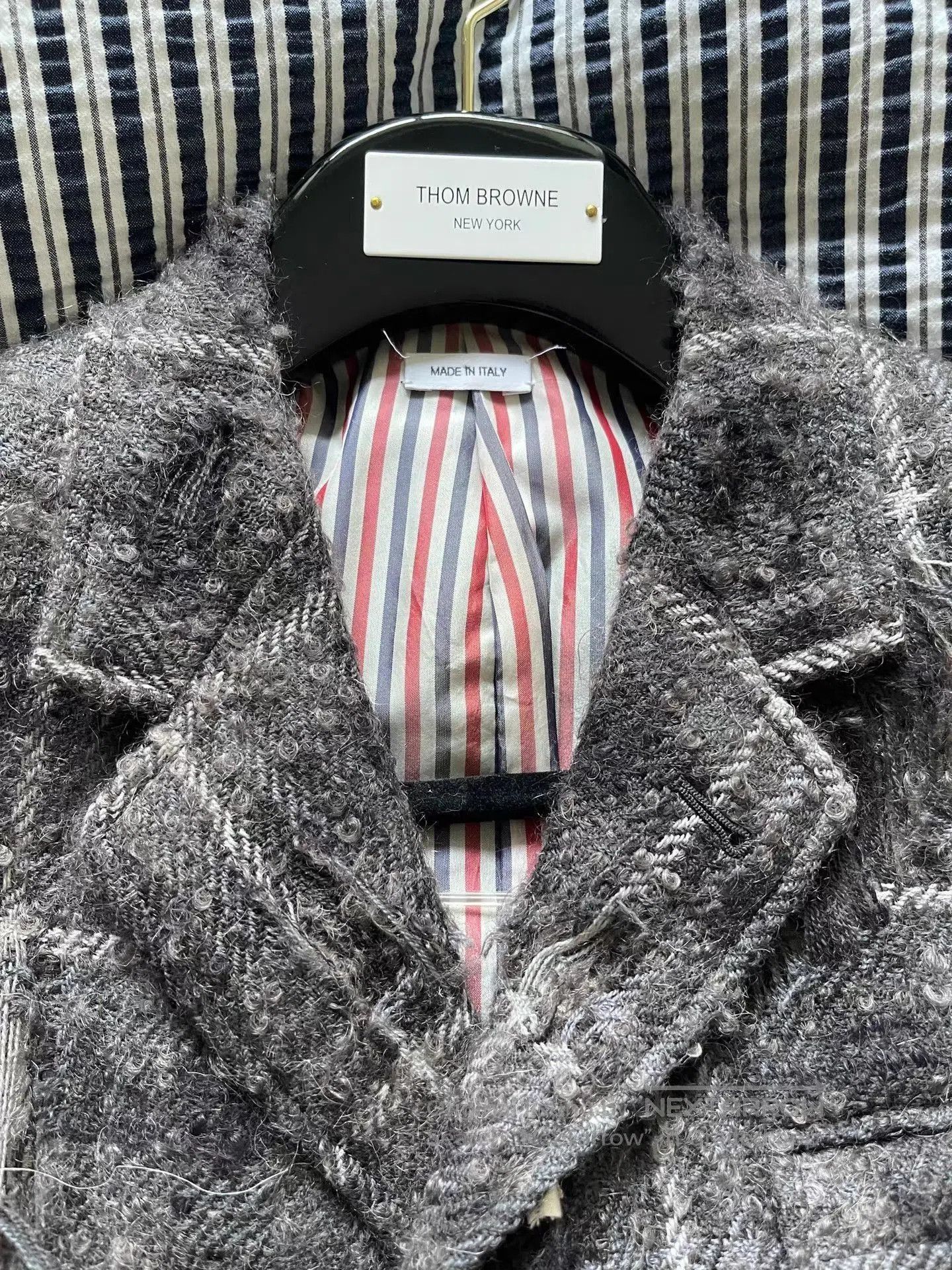 Thom Browne Gray Plaid Frayed Detail Long Coat . Size US M / EU 48-50 / 2 - 2 Thumbnail