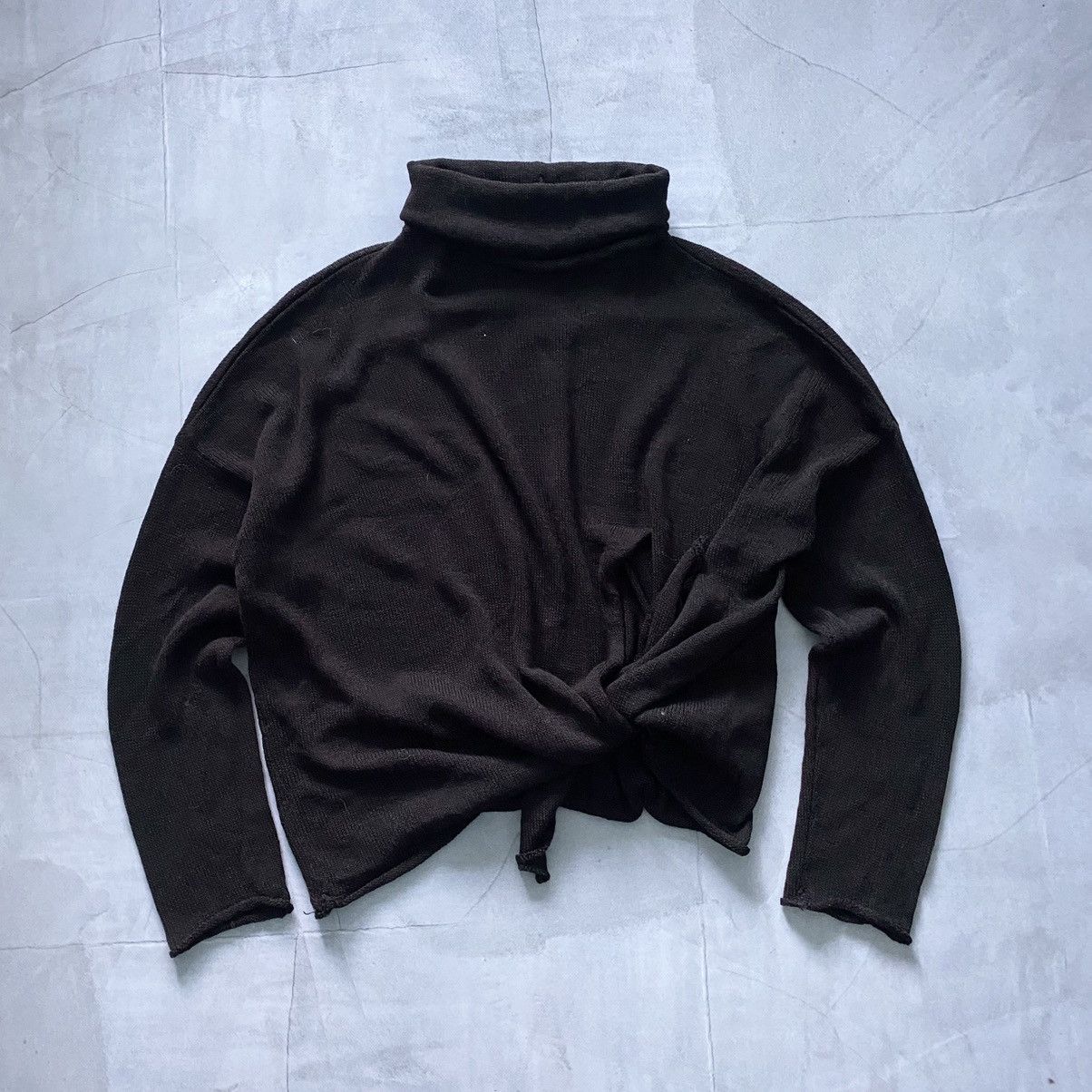 Sarah Pacini Rick Owens Style Long Sleeve Knit Sweater