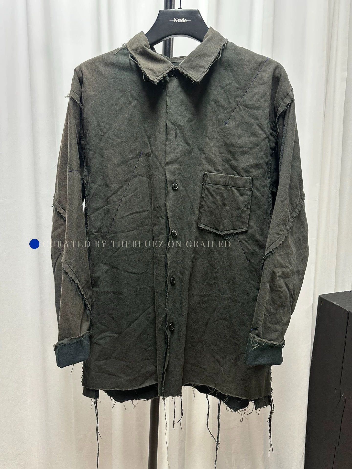 Yohji Yamamoto Two-Sided Destroyed Black Shirt Size US M / EU 48-50 / 2 - 1 Thumbnail