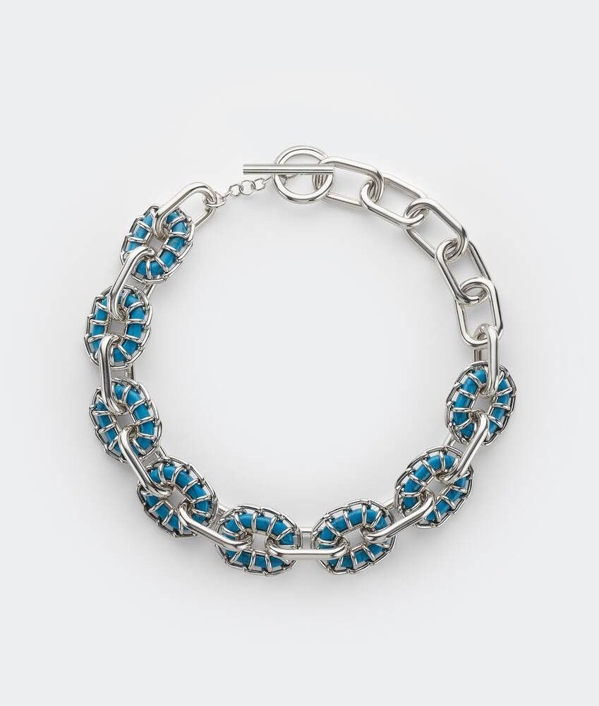 Bottega Veneta o1bcso1str0725 Size: OS / Weave Necklace in Silver/Blue Size ONE SIZE - 1 Preview
