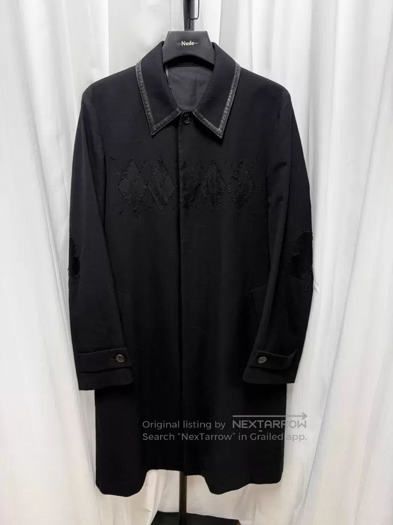 Number (N)ine Number (N)ine Leather Patch Wool Coat Size US L / EU 52-54 / 3 - 1 Thumbnail