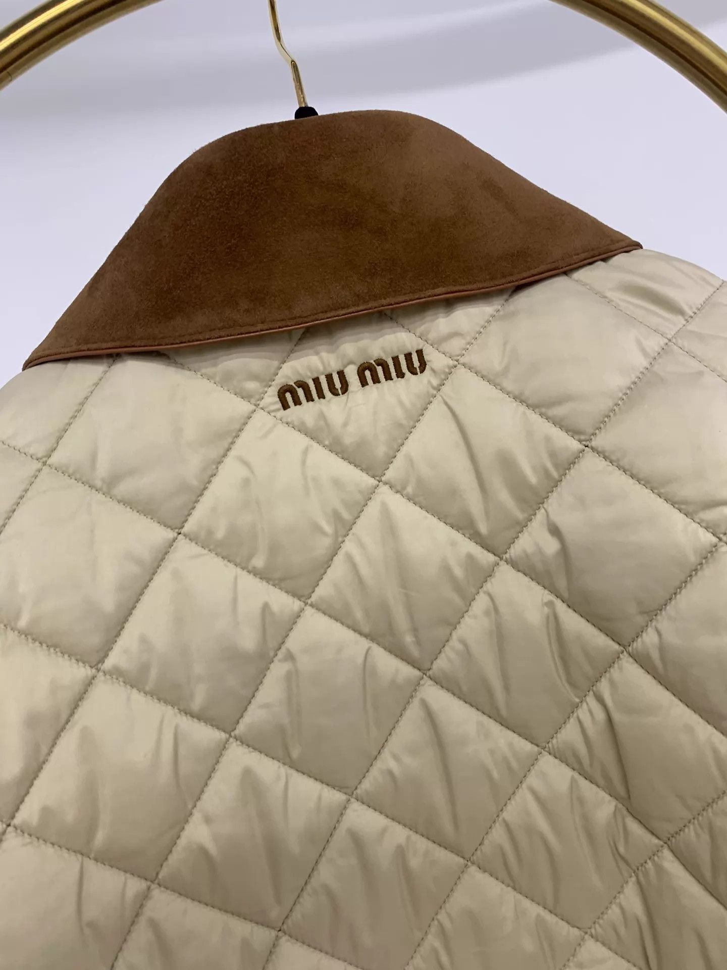 Miu Miu MIU MIU Lapel Quilted Puffer Olive Jacket Women's 38 Size XS / US 0-2 / IT 36-38 - 3 Thumbnail