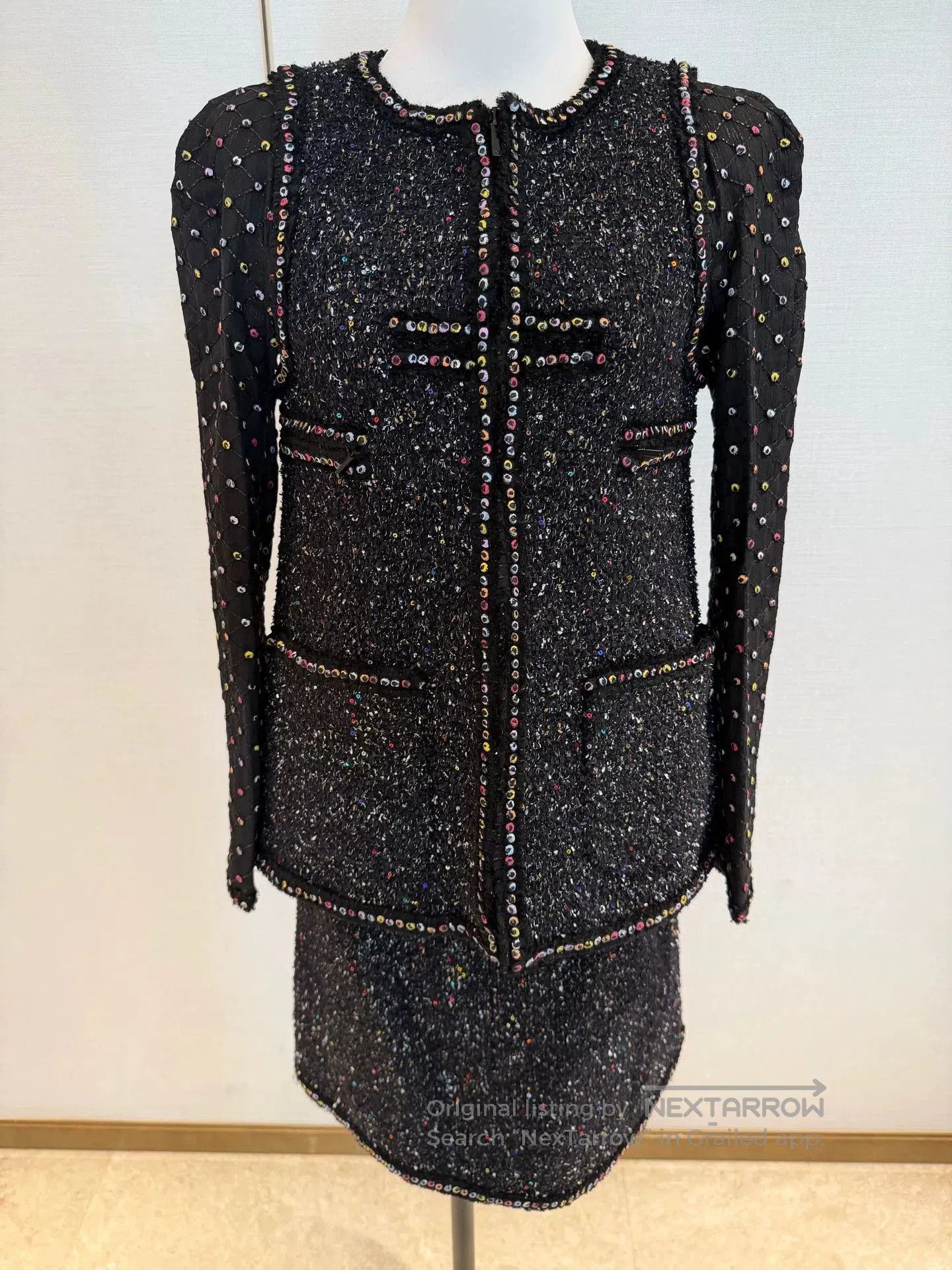 Chanel Chanel Tweed Beaded Jacket. Size US S / EU 44-46 / 1 - 1 Thumbnail
