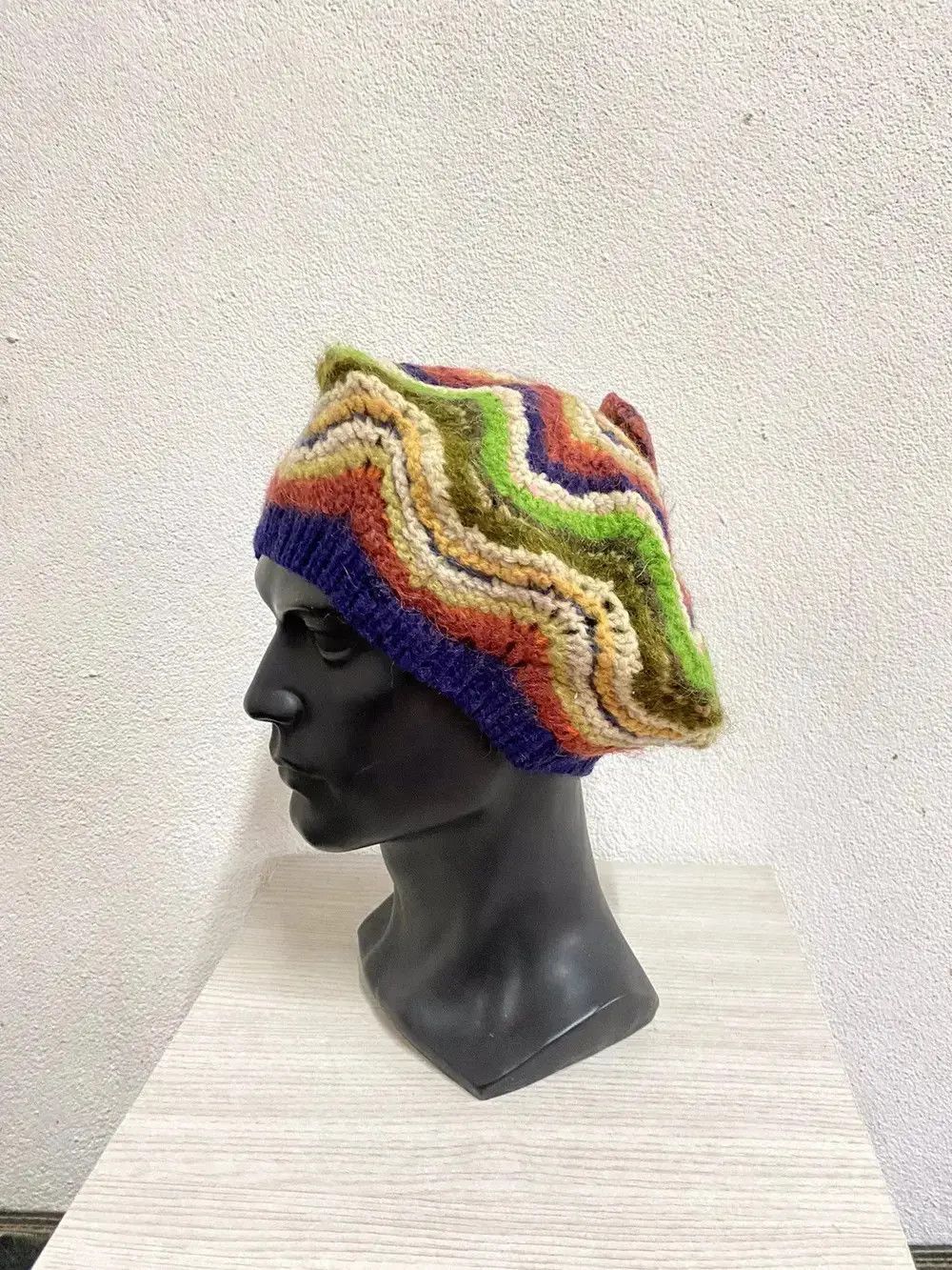 Japanese Brand Nice Pattern Japanese Brand Rare Design Knit Beanie Hat Size ONE SIZE - 2 Thumbnail