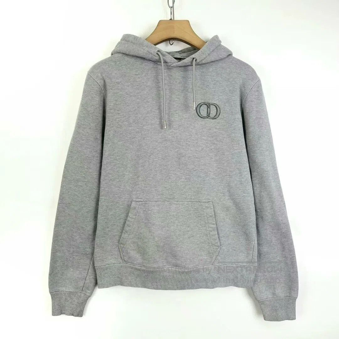 Dior classic gray embroidered CD hoodie. Size US S / EU 44-46 / 1 - 1 Thumbnail
