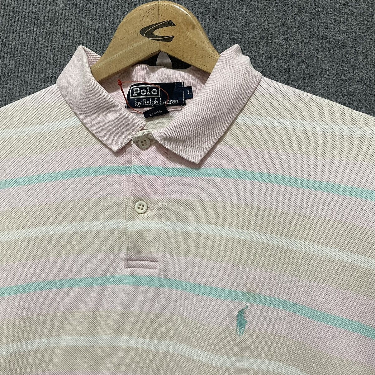 Polo Ralph Lauren × Vintage Vintage 90s Polo Ralph Lauren Stripes Polo Shirt Size US XL / EU 56 / 4 - 2 Thumbnail
