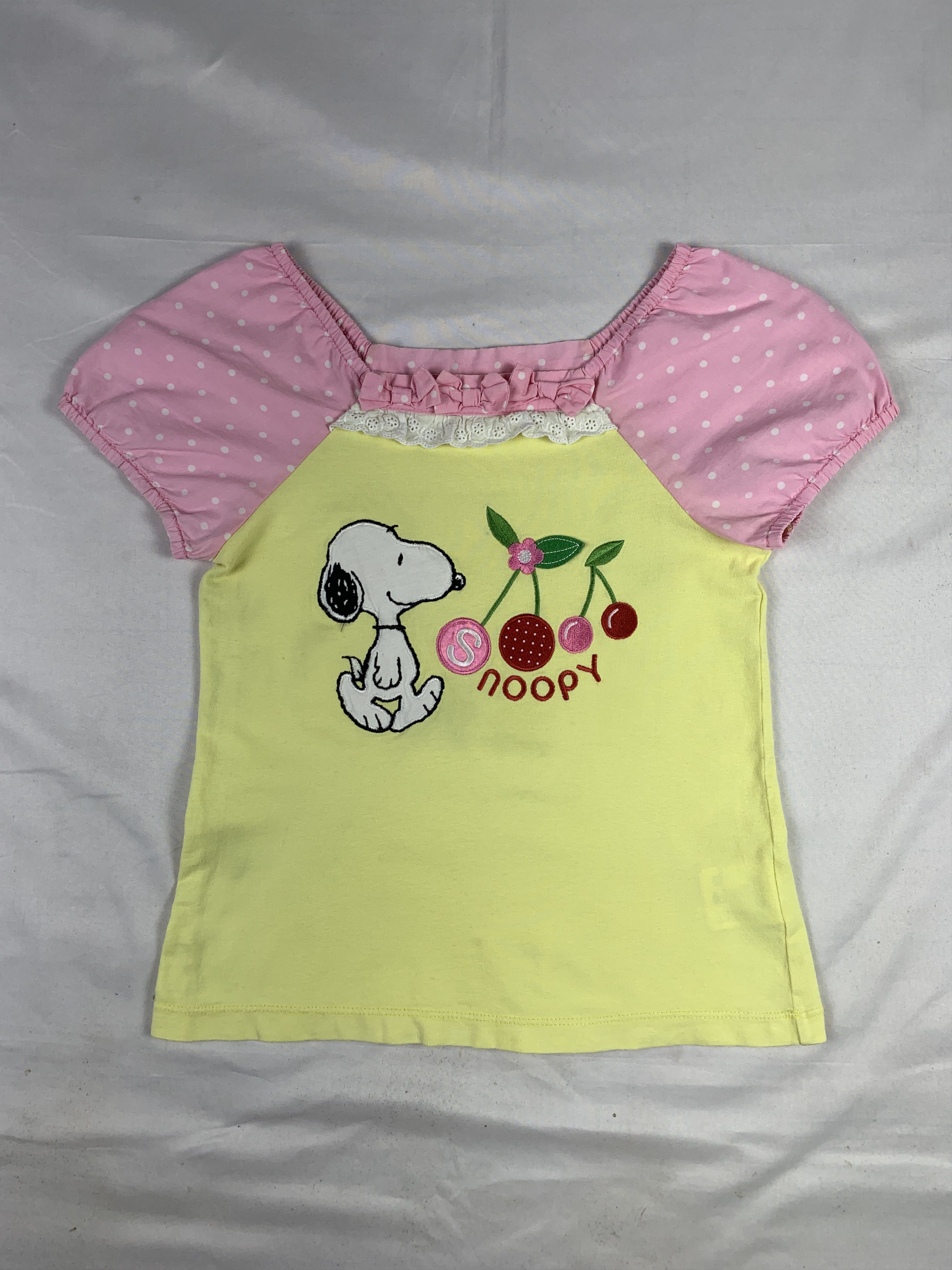 2012 Snoopy Cartoon Bowtie Embroidered Baby Tee (XS)