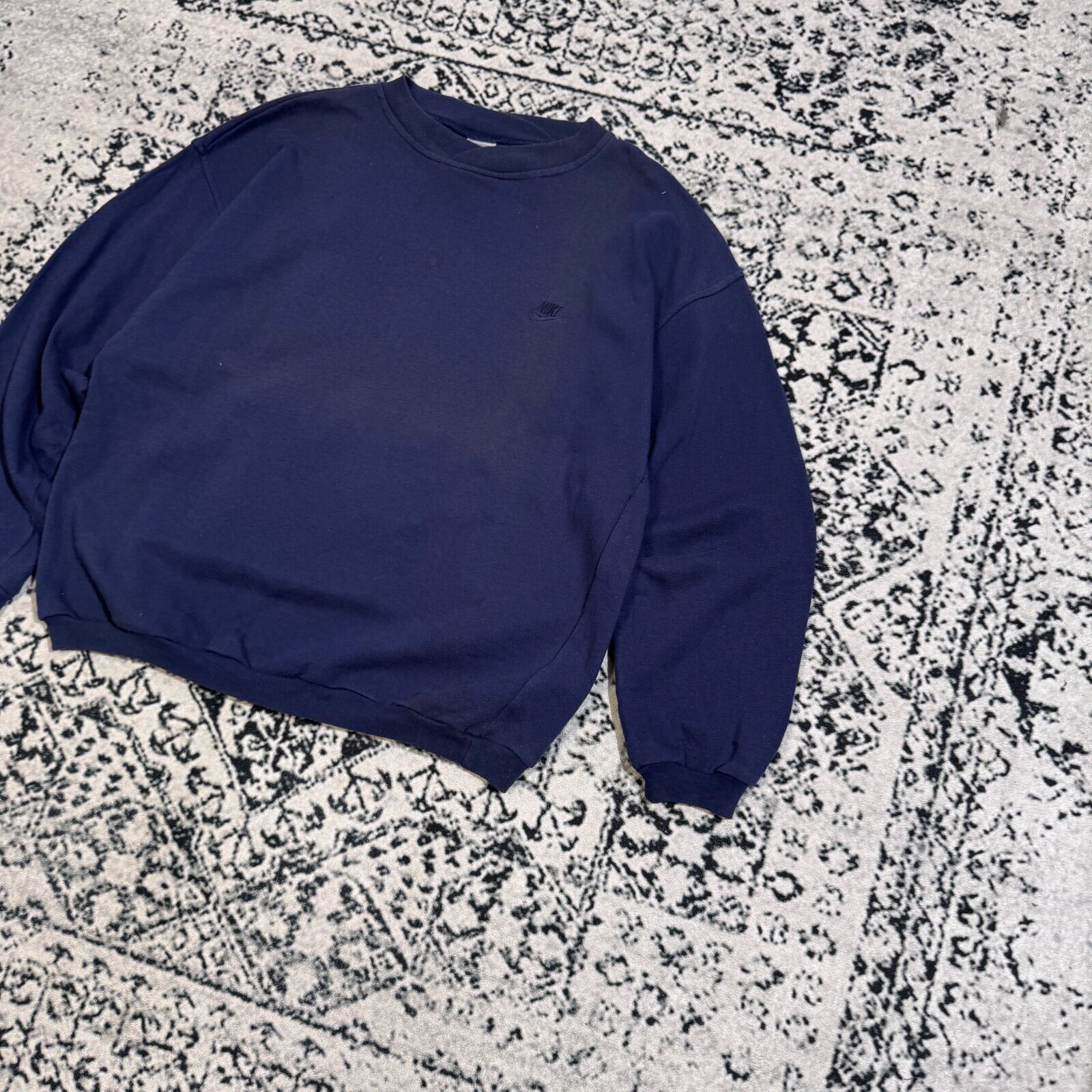 Nike × Vintage Vintage Nike Unisex Navy Cotton Sweatshirt Size XL Size US XL / EU 56 / 4 - 5 Thumbnail