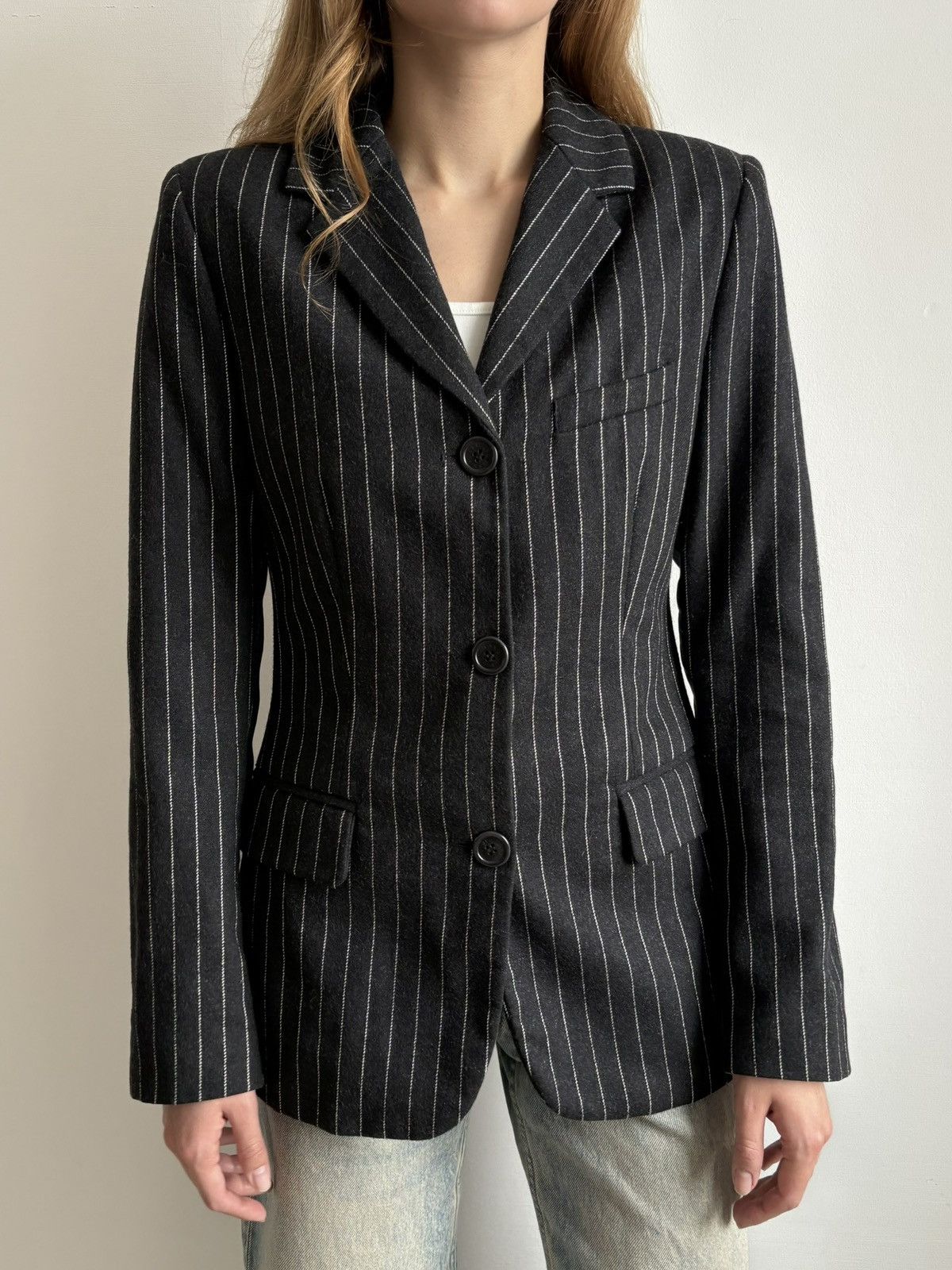 Jean Paul Gaultier Jean Paul Gaultier Jeans Tailored Blazer Striped Wool Denim Size M / US 6-8 / IT 42-44 - 3 Thumbnail