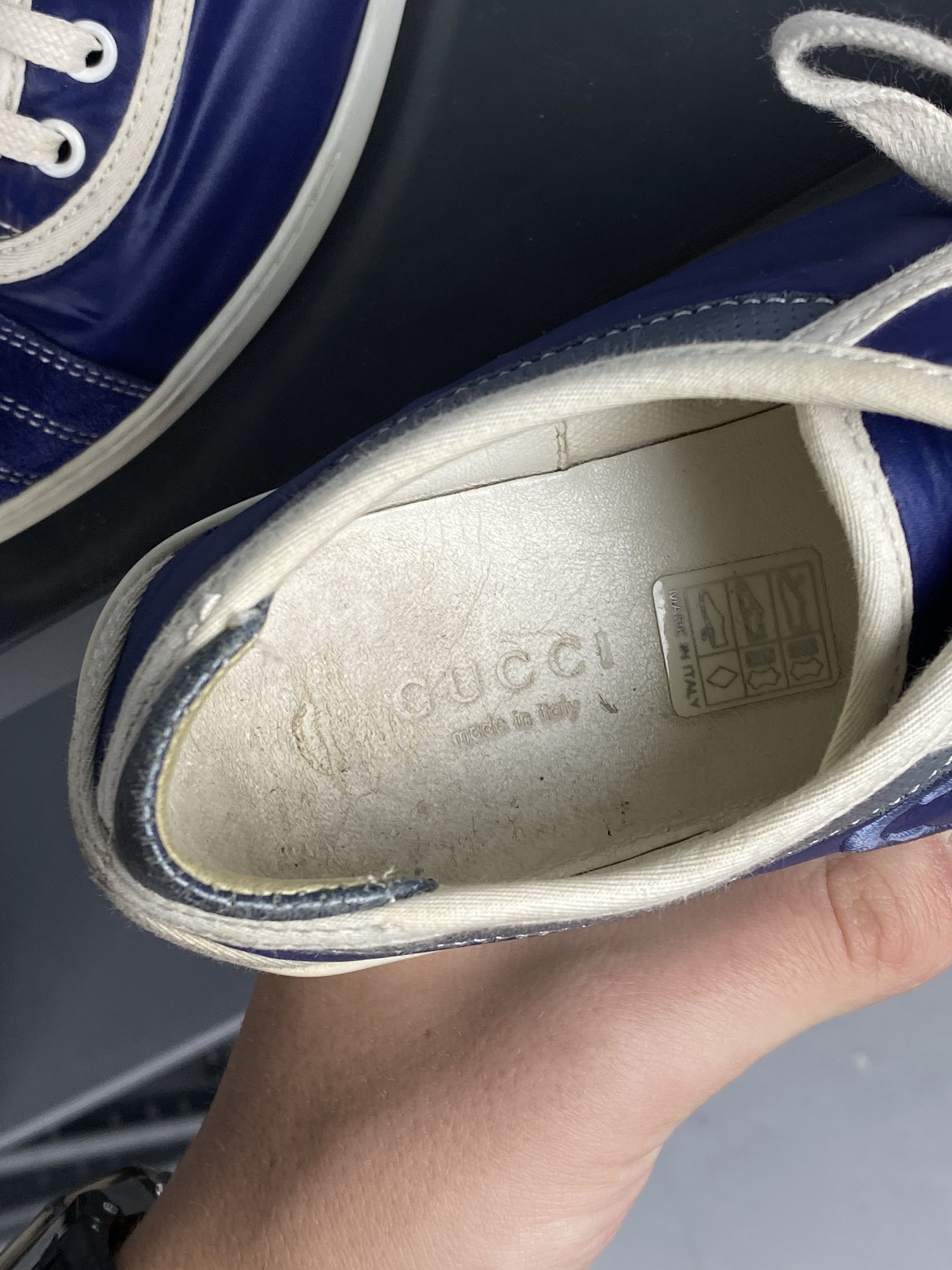 Designer × Gucci × Vintage Gucci Interlocking G’s Vintage Low Tops Nylon Blue Size US 7 / IT 37 - 5 Thumbnail