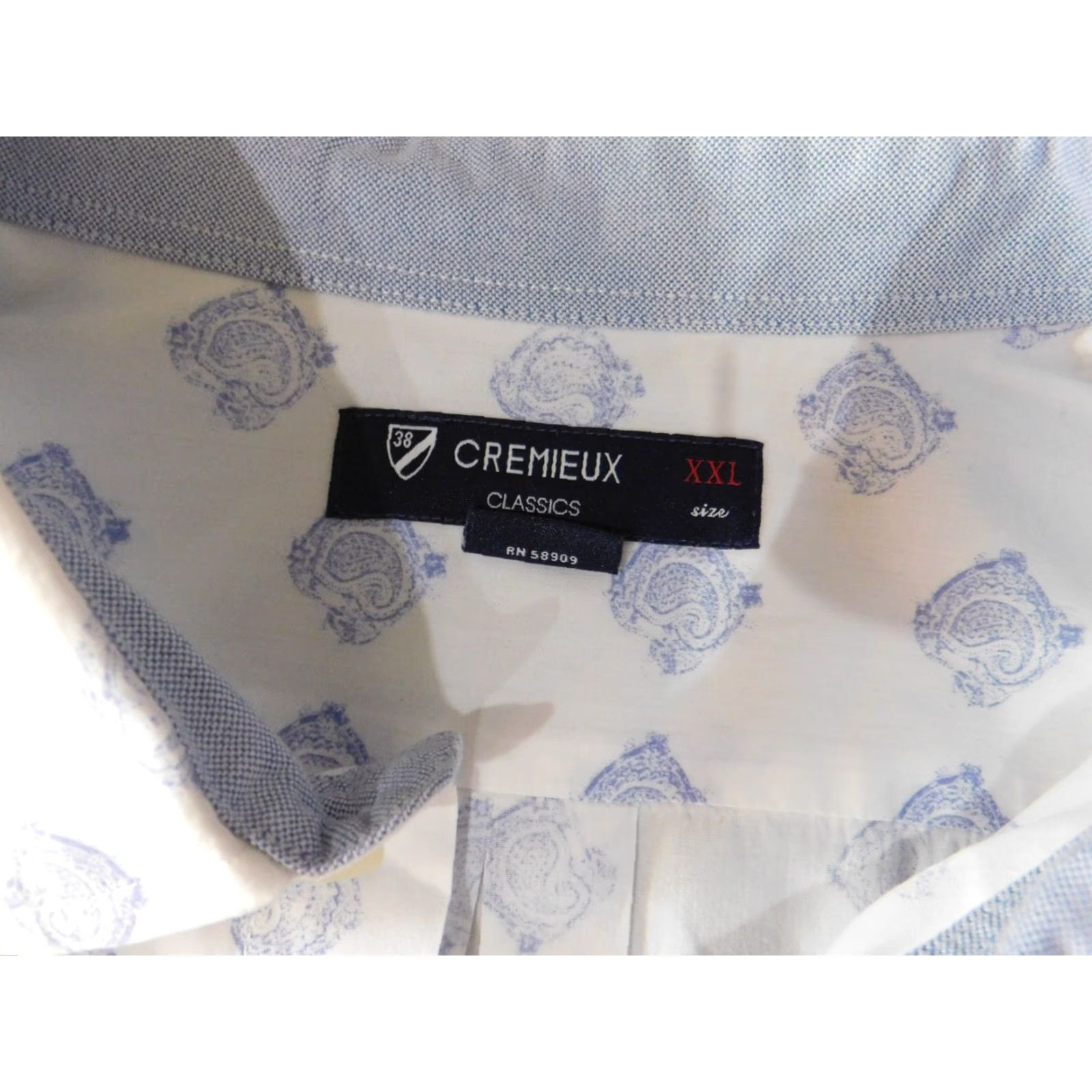 Cremieux Cremieux Mens Shirt 2XL White classic button up casual Short Sleeve Collared Button-Up Knit Cotton Logo Pockets Slimming Vintage No Size US XXL / EU 58 / 5 - 6 Thumbnail