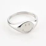 Jewelry 925 Sterling Silver Pure Smiley Face Ring Size ONE SIZE - 4 Thumbnail