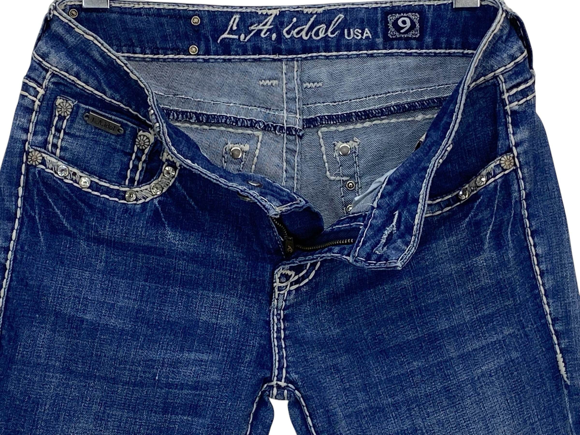 Designer La Idol Flare Jeans Bootcut Jeans Size 28" / US 6 / IT 42 - 4 Thumbnail