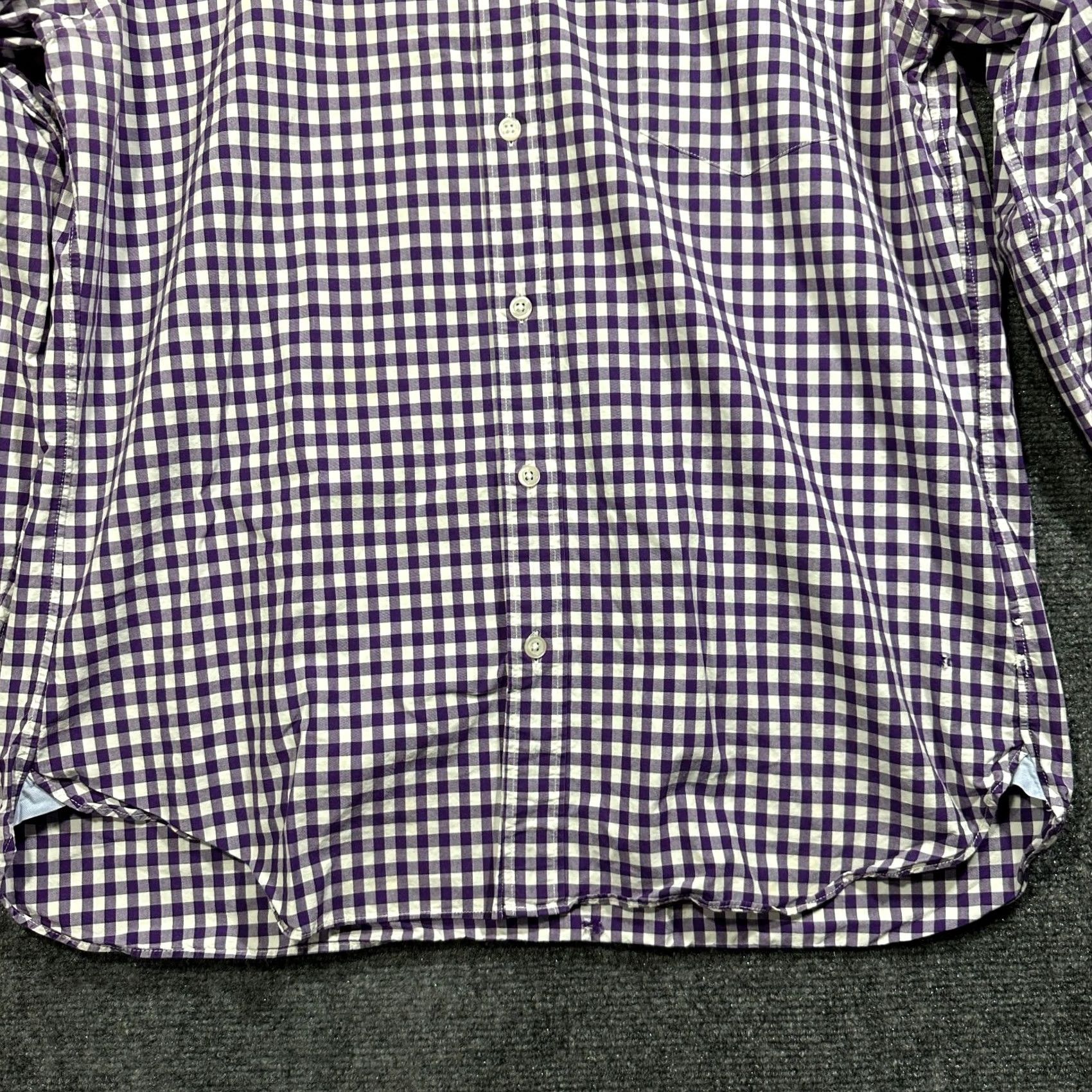J.Crew J.CREW Shirt Mens L Slim Fit Button-Down Purple Gingham Check Cotton Pocket Button-Up Size US L / EU 52-54 / 3 - 2 Thumbnail
