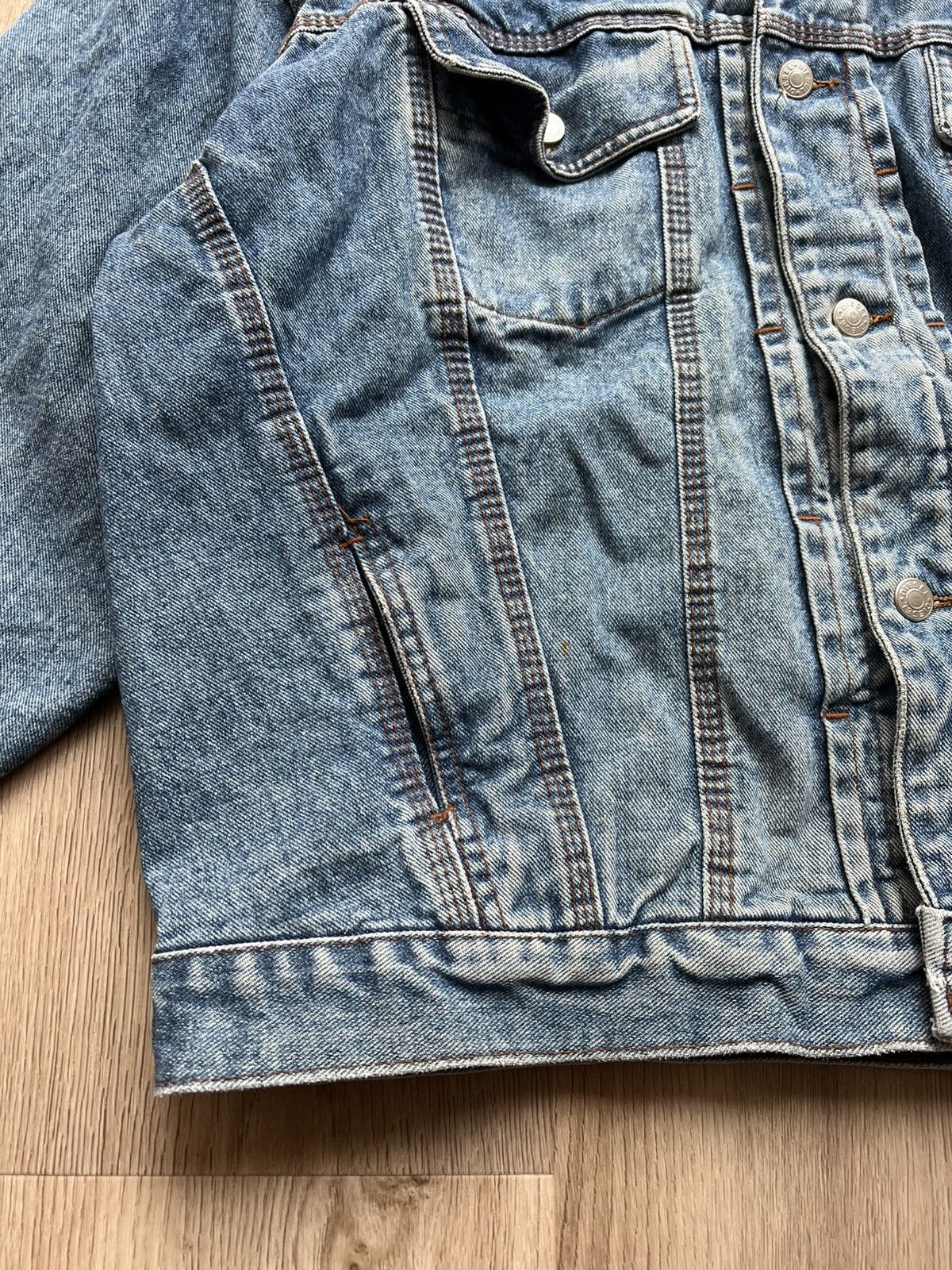 Diesel × Vintage Vintage 90s Diesel Washed Blue Denim Bomber Jacket Size US L / EU 52-54 / 3 - 3 Thumbnail