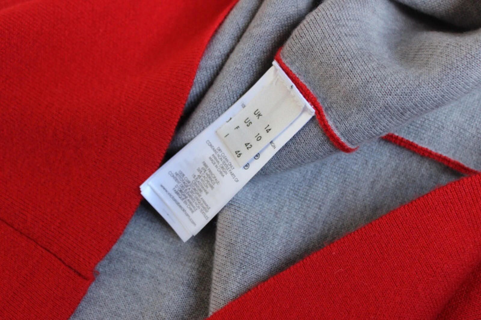 Other Victoria Beckham Red Cashmere Knit Wool Dress UK 14 Size L / US 10 / IT 46 - 8 Thumbnail