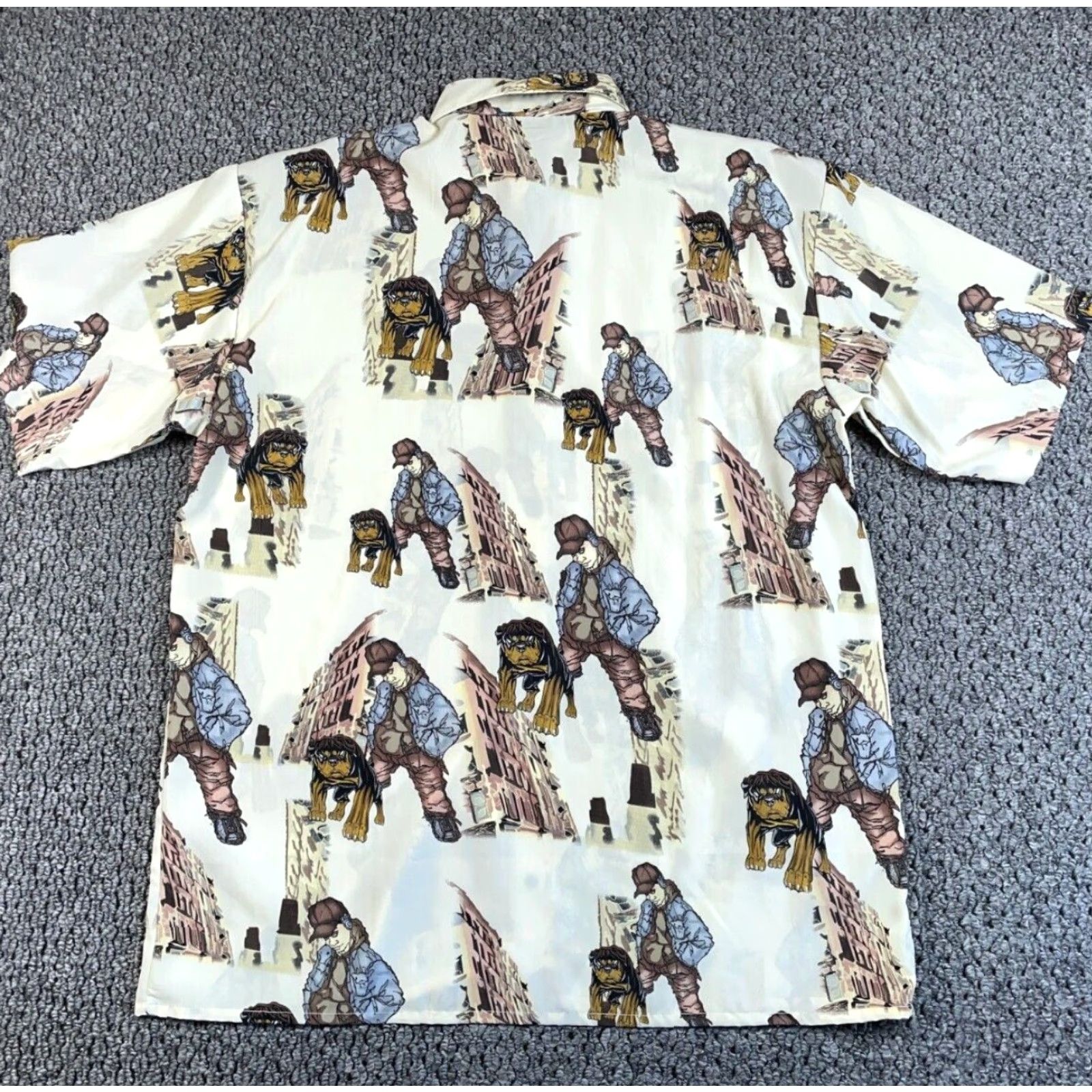 Vintage VTG Vintage Yes Brand Vintage Y2K Up Roc Rottweiler Pattern Shirt Adult Large Ivory AOP Streetwear Hip Hop Size US L / EU 52-54 / 3 - 2 Thumbnail