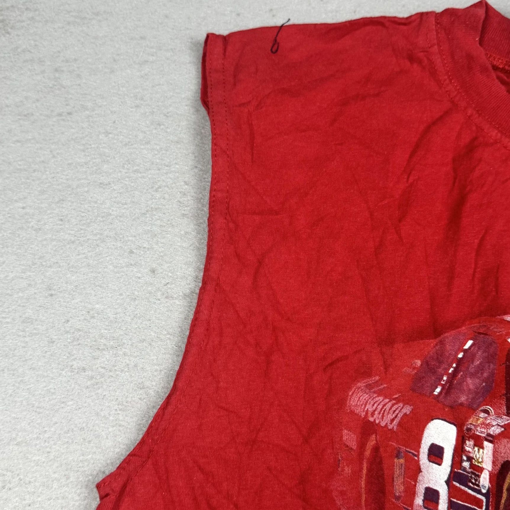 Budweiser VINTAGE Dale Jr Budweiser Shirt Mens M Red Sleeveless NASCAR Racing Graphic Print 8 1990s Mens (or Womens) Size US M / EU 48-50 / 2 - 3 Thumbnail